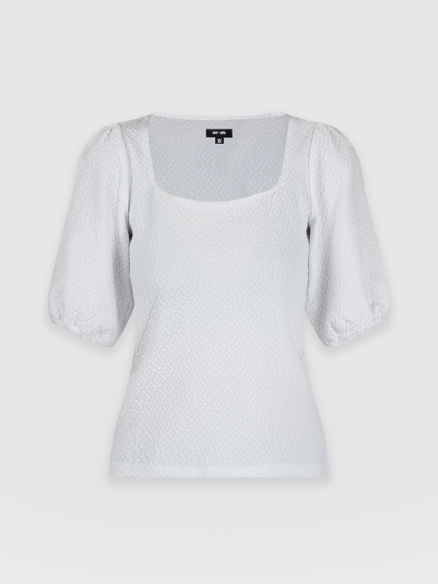 Olivia Puff Sleeve Tee White - Women's T-shirts | Saint + Sofia® EU